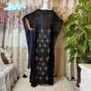 Ubranie etniczne Dubai Abaya Diamond Long Dashiki Summer Flower Design Czarna sukienka z szalikiem dla Lady African Ubrania HD007