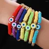 Lien Bracelets Coloré Polymère Argile Disques Bracelet Femmes Mignon Coeur À La Main Réglable Or Couleur Perles Femme Partie Bijoux