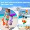 Mesh Beach Bag For Kids Toy Organizer Net Zipper Justerbar axelband förvaring Pouch Child Shell Collecing Bag Round Bucket
