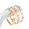 Bransolety Bangle Nai For Women Mens Bransoletka Projektantka Bejleria z cyrkonem Rose Gold Sier Sier Titanium Stal Men Love 6mm Dhquj