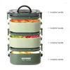 Dinnerware Sets Bento Box Adult Lunch Leak-Proof Stacking Portable Container Storage Boxes (Green)