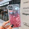 Pfirsichblüte Treibsand Handyhülle Blume Flüssigkeit Rückseite Glitzer Wasser Bling Schutz für iPhone 14 13 12 11 pro max Samsung Note20 Ultra Note10 Note9 S23 S22 S21