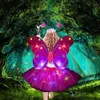 Novelty Games Fairy Princess Costume Girl Fairy Costume Set With Butterfly Wings Girls Princess Fairy Costume Set With Wings Wand och pannband 230621