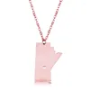 Pendant Necklaces 304 Stainless Steel Manitoba Map Necklace High Quality Canada Heart Women Jewellery