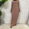 Vêtements ethniques jupe d'été pour dames robe intérieure musulman tenue décontractée pour femmes vêtements islamique Abaya à manches longues Maxi robe intérieure mince 230620