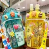 ウォーターボトル430mlかわいい子供ダブル飲料水ボトルストローポータブルボトル生徒カップルプラスチックカップギフトスクールキッズ230620