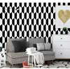 Wallpapers Black White Geometric Grid Wallpaper Roll Modern Design Living Room Bedroom Household Wall Paper