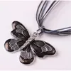 Pendant Necklaces Retro Drip Oil Ribbon Colorful Butterfly Necklace Women Ethnic Style Alloy Collar Chain Goth Girls Jewelry Accessories