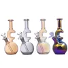 Newst colorido agua dab rig bongs forma de luna vidrio shisha tabaco pipa cachimbas para fumar hierba seca