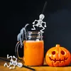 Nowe 5pcs Halloween Skull Pumpkin Plastic Straws Happy Halloween imprezowy bar dekoracja baru
