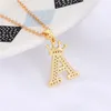 Chains Luxury Copper Gold Plated Zircon A-Z Alphabet Crown Pendant Chain Necklace Punk Hip-Hop Fashion Woman Man Initial Name Jewelry