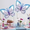 New Large Butterfly Number Foil Balloons Set 32inch Purple 0-9 Helium Ballon Kids Girl Birthday Party Decoration Baby Shower Wedding