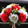 Fleurs séchées 26 cm soie blanche artificielle rose boule scène route plomb fleur centres de table pour bouquet de tables bricolage mariage maison arrangement