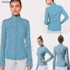 New 23ss Women Yoga Jacket Clothes Top Slim Yoga-Running Fitness Zipper Stand Collar Fit Manica lunga Allenamento sportivo lululemens Womens Yoga Jacket