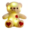 Animaux en peluche en peluche arrivent 30cm ours en peluche lumineux coloré jouets en peluche lumineux Kawaii allument le cadeau de Noël de poupée en peluche pour les enfants 230621