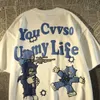 Kvinnor tshirt amerikansk retro hiphop brevtryck toppar tees kvinnor sommar hajuku stil plus storlek lös tshirts par casual joker 230620