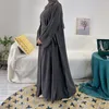 Vêtements ethniques Eid Ramadan Mubarak Kaftan Abaya Dubaï Kimono Turquie Musulman Ensemble Robe Intérieure Pour Femmes 3 Pièces Djellaba Femme Islam