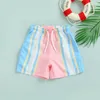 Shorts FOCUSNORM Kinder Kinder Jungen Lässige Strandshorts Sommermode Musterdruck Kordelzug Taille Badeshorts 2-6Y 230620