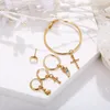Dangle Earrings MAA-OE 2023 Boho Gold Color Geometric Cross Horns Sun Moon Crystal Pendant Mix For Women Vintage Earring Jewelry