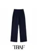 Women's Two Piece Pants TRAF Ladies Shirt Suit Single OL Slim Fit Linen Vest TopUnisex Linen Pants Basic Causal Outfits 230620