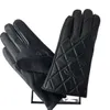 Gants à cinq doigts Gants en cuir pour femmes Designer en peau de mouton Fourrure intégrée Cyclisme Chaud Fingertip