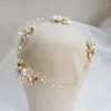 Haarspeldjes Jonnafe handgemaakte zoetwaterparels bruiloft sieraden wijnstok bloem bruids tiara hoofdband blad vrouwen hoofddeksel accessoires