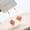 Baumelnde Ohrringe Imitationsperle Bunte Multi-Blumen-Tropfen für Frauen 2023 Arcylic Floral Statement Party Schmuck Geschenke