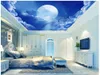 Обои 3D PO обои на заказ потолочные фрески красивые мечтательные луны белые облака гостиная Zenith