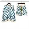 Men's Tracksuits Good Quality Blue Plaid Rhude Knit Jacquard Fashion Shorts Men 1 1 Rhude Drawstring Women Breeches Mens Clothing T230621