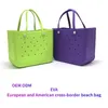 Bogg Bag Fashion Eva Watertproof Woman Silicone Tote Stora shoppingkorg Väskor Tvättbara strandväskor 2023 Kvinnor sommar