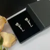 Pendientes de botón de diamante Diseñador para mujer Joyería de oro Pendientes con dijes de letras Clásico Cuelga Jewlery Lady Earring Earing Hoop Jewllery 236156C