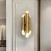 Lampa ścienna postmodernistyczne luksusowe brązowe złote lampy Nordic El Mirror Reflights Sypialnia Sypialnia Hallwall Lights Optora światła