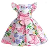 Fille Robes Belle Papillon D'été Filles Robe Arc Une Petite Princesse De Noël Fête D'anniversaire Performance Costume Enfants Vêtements