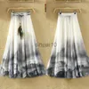 Gonne Nuovo arrivo Summer Beach Bohemian Women Chiffon Flower Stampa coulisse Maxi gonna lunga J230621