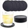 Table Mats Household Silicone Black Drink Coasters Set Of 8 Non-Slip Round Soft Sleek And Durable Easy To Clean Multicolor