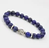 Bracelets porte-bonheur BPPCCR Lapis Lazuli pierre 8mm tête de bouddha métal perlé Chakra Bracelet perles de prière bijoux hommes femmes Pulsera