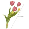 Decorative Flowers 1 Bouquet Fashion Faux Flower Tear-resistant Non Watering Reusable Bendable Tulip Colorful