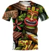 Męskie koszulki Letnia osobowość męska T-shirt Hawaiian Tribe Mask 3d HD Printed Graphics Crewneck Street Clothing Harajuku krótkie rękawa Top 230620