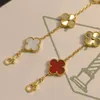 Bracelets de chaîne de marque de haute qualité pour femmes, plaqué or, lien en nacre, 4 feuilles, 5 fleurs, bracelet d'amour, bijoux