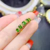 Cluster Rings Natural Diopside Ring 925 Серебряный сертифицированный 3х4 мм белый драгоценный камень красивый подарок для девочек