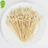 Neue 100 Stück weiße Perle Bambus Lebensmittel Obst Picks Hochzeit Party Einweg Kuchen Dessert Cocktail Sticks Buffet Cupcake Zahnstocher Spieß