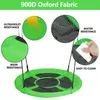 800lb 40" Round Saucer Tree Swing Seat Waterproof W/Hanging Rope for Kids Green