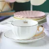 Tasses soucoupes Wourmth café en porcelaine d'os de haute qualité avec poignée en or céramique sur tasse à thé avancée émaillée et ensembles cadeau de luxe 230620