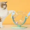 Cat Toy Funny Cat Stick Feather Toy Pet Self-Glad Spinning Track Toy Cat Scrating Board Bord Tråkig Relief Artifact med Bell