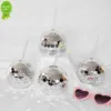 Nouveau 5pcs boule disco tasse avec paille enterrement de vie de jeune fille mariage douche nuptiale fournitures été plage piscine fête d'anniversaire décoration