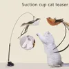 Symulacja Bird Interactive Cat Toy z ssącą kubek zabawny pióro ptak kat katak zabawka kotka gone base -to zabawka dla kotów