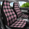 Car Seat Covers Blush Rose Pink Plaid And Black Check Or SUV Universal Fit Front Bucket Protectors