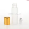 20 pçs/lote Rolo de vidro fosco em óleo essencial frasco de perfume vazio 5ml Roller Ball de aço inoxidável recarregável Ferramentas de maquiagem alta quantidade Dhql