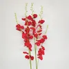 Dekorativa blommor 3 Stammar Simulering Silk Dance Orchid Bouquet Artificial For Crafting Wedding Living Room Garden Party Decoration
