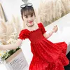 Girl's Dresses Girls Dress 2 Summer 3 New Children's Clothing Dress Sweet Lovely Chiffon Princess Tight Waist Dresses 7 Year Kids Clothes Party AA230531